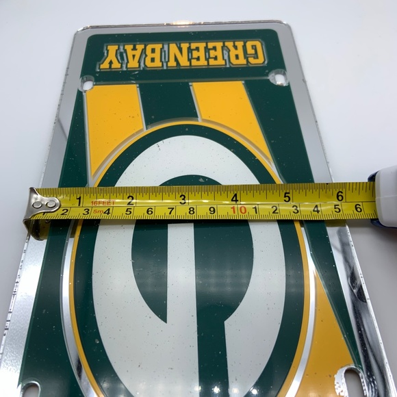 Vintage NFL Green Bay Packers Logo Striped Mirrored Decorative License Plate - Picture 12 of 12